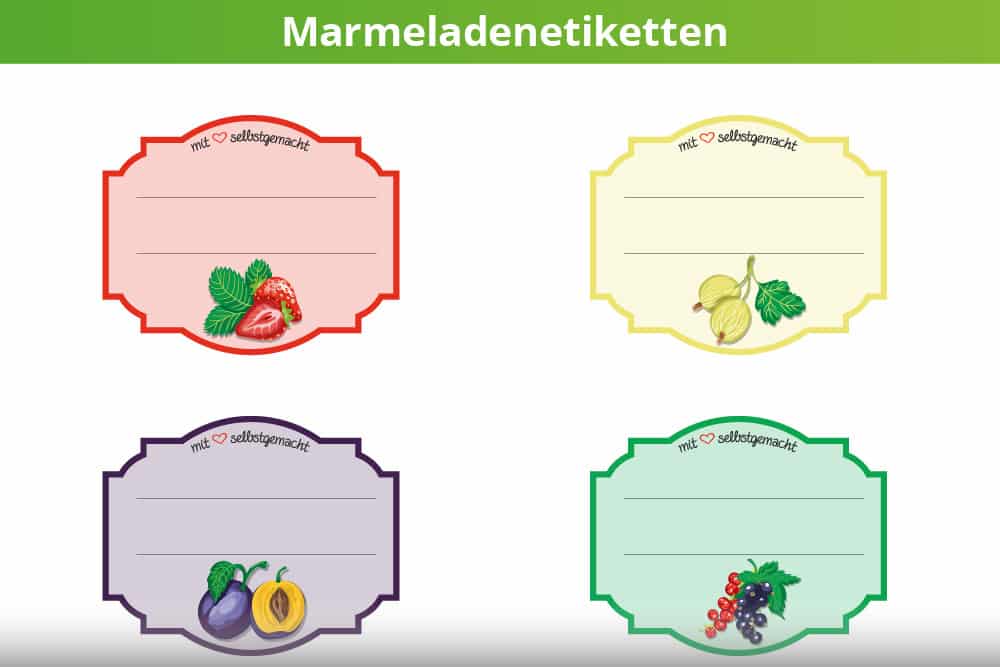 Marmeladenetiketten: kostenlose und Vintage-Vorlagen Hausgarten.net